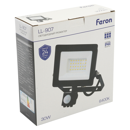 Светодиодный прожектор Feron с датчиком LL-907 IP44 30W 6400K 29557