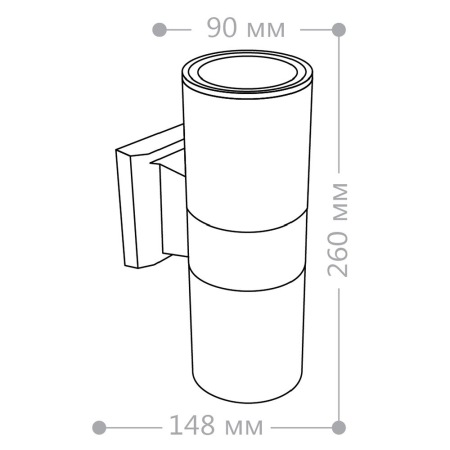 Светильник садово-парковый Feron DH0702, на стену вверх/вниз, 18W 2*E27 230V, серый 06295