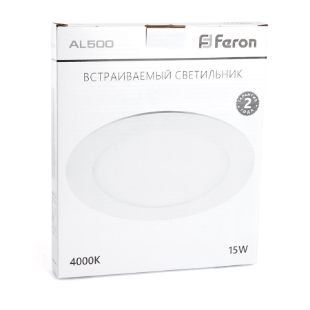 Светодиодный светильник Feron AL500 встраиваемый 15W 4000K белый 29623