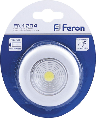 Светодиодный светильник-кнопка Feron FN1204 (1шт в блистере), 2W, белый 23373