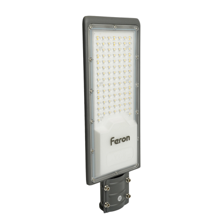 Светодиодный уличный консольный светильник Feron SP3033 100W 6400K 230V, серый 32578
