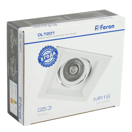 Светильник встраиваемый Feron DLT201 потолочный MR16 G5.3 белый 29770