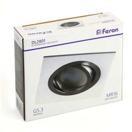 Светильник встраиваемый Feron DL2801 потолочный MR16 G5.3 белый-хром 32637