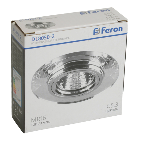 Светильник встраиваемый Feron DL8050-2 потолочный MR16 G5.3 серебристый 18643