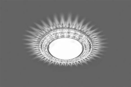 Светильник встраиваемый с белой LED подсветкой Feron CD4020 потолочный GX53 без лампы прозрачный 29473