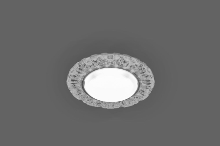 Светильник встраиваемый с белой LED подсветкой Feron CD4023 потолочный GX53 без лампы прозрачный 29476