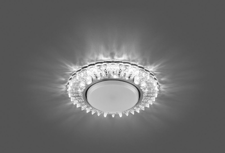 Светильник встраиваемый с белой LED подсветкой Feron CD4025 потолочный GX53 без лампы прозрачный 29539