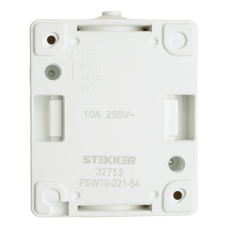Выключатель 1-клавишный STEKKER, PSW10-111-54, открытой установки, 250В, 10А, IP54, серый/графит 32752