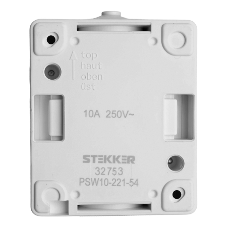 Выключатель 2-клавишный, STEKKER, PSW10-121-54, открытой установки, 250В, 10А, IP54, серый/графит 32753