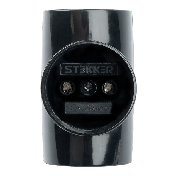 Разветвитель сетевой 3-местный б/з STEKKER ADP10-15-20, 250В, 10A, IP20, черный 39001