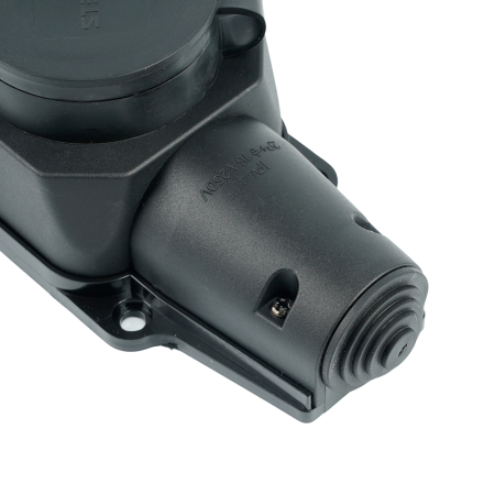 Розетка переносная 4-местная c/з, STEKKER, RST16-24-44, 250В, 16А, IP44, черный 39019