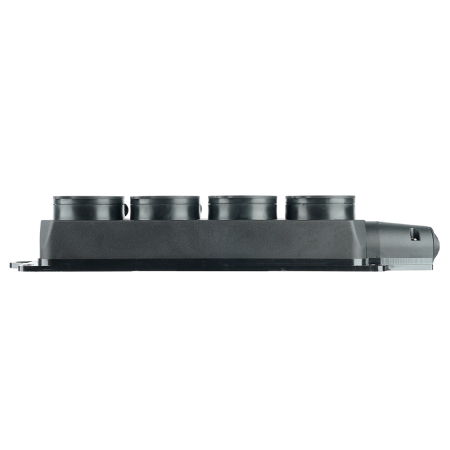 Розетка переносная 4-местная c/з, STEKKER, RST16-24-44, 250В, 16А, IP44, черный 39019