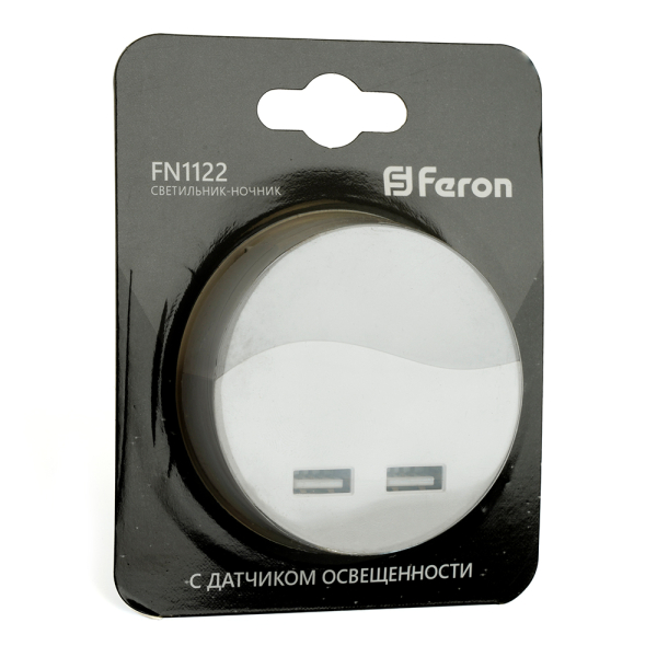 Светильник ночник Feron c 2мя USB выходами, FN1122 0,45W 230V, белый 41021
