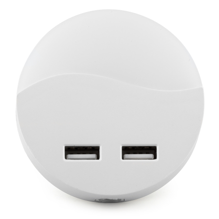 Светильник ночник Feron c 2мя USB выходами, FN1122 0,45W 230V, белый 41021