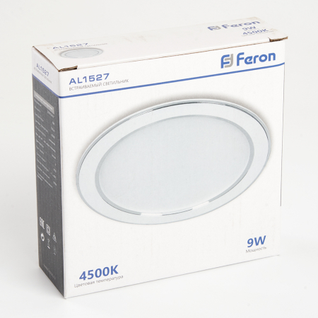 Светодиодный светильник Feron AL1527 встраиваемый 9W 4500K белый 41196