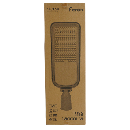 Светодиодный уличный консольный светильник Feron SP3050 150W 5000K 230V, серый 41272