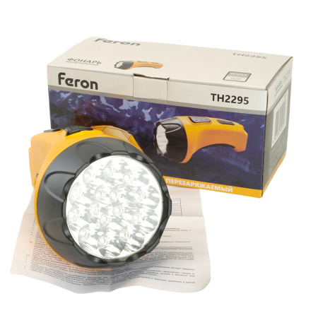 Фонарь аккумуляторный, 15 LED DC (свинцово-кислотная батарея), желтый, TH2295 (TH93C) 12653
