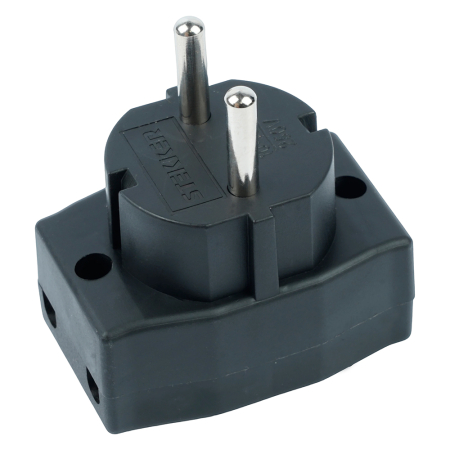 Разветвитель сетевой 3-местный компактный  б/з STEKKER ADP10-16-20, 250V, 10A, черный 39295