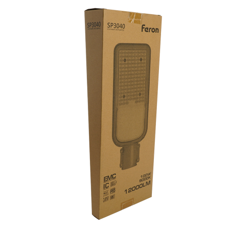 Светодиодный уличный консольный светильник Feron SP3040 100W 5000K 230V, серый 41550