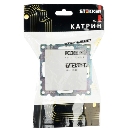 Выключатель 1-клавишный (механизм), STEKKER GLS10-7103-01, 250V, 10А, серия Катрин, белый 39298