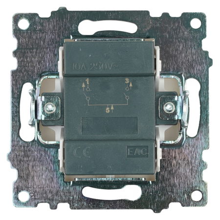 Выключатель 2-клавишный (механизм), STEKKER GLS10-7104-01, 250V, 10А, серия Катрин, белый 39300