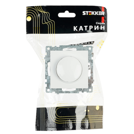Выключатель диммирующий TRIAC(механизм), STEKKER GLS10-7106-01, 250V, 500W, серия Катрин, белый 39307