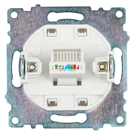 Розетка компьютерная 1-местная RJ-45 (механизм), STEKKER GLS00-7107-01, серия Катрин, белый 39305