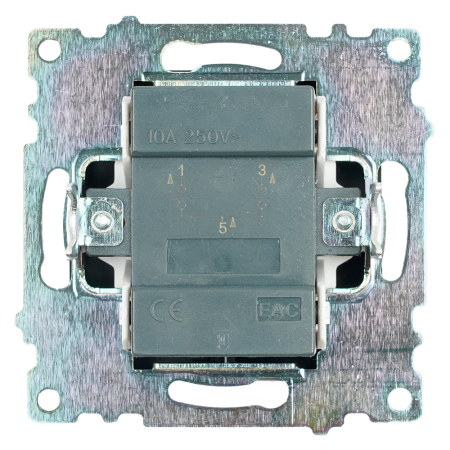 Выключатель 2-клавишный (механизм), STEKKER GLS10-7104-05, 250V, 10А, серия Катрин, черный 39606