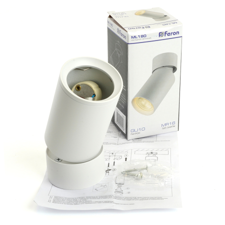 Светильник потолочный Feron ML180 MR16 35W 230V, белый 41876