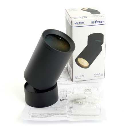 Светильник потолочный Feron ML180 MR16 35W 230V, черный 41877