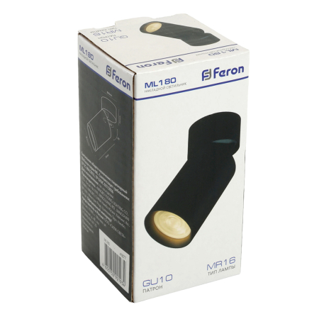 Светильник потолочный Feron ML180 MR16 35W 230V, черный 41877