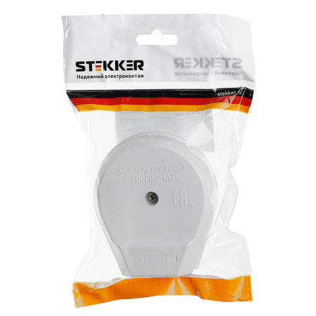 Вилка для плит STEKKER, PPG32-52-20, с/з, 250В, 32А, белый 39827