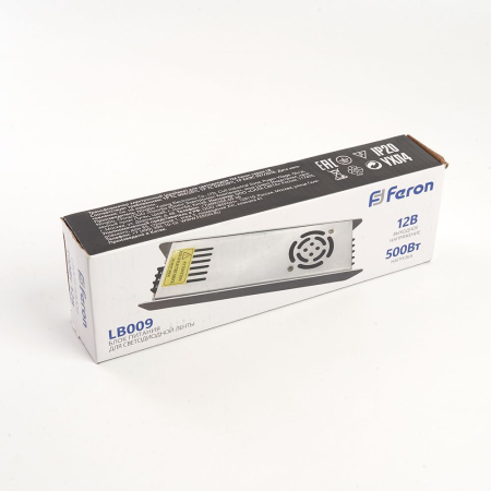 Трансформатор электронный для светодиодной ленты 500W 12V (драйвер), LB009 48009