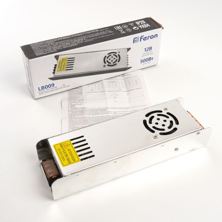 Трансформатор электронный для светодиодной ленты 500W 12V (драйвер), LB009 48009