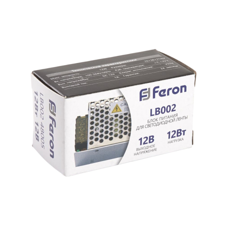 Трансформатор электронный для светодиодной ленты 12W 12V (драйвер), LB002 48005