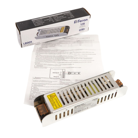 Трансформатор электронный для светодиодной ленты 60W 12V (драйвер), LB009 48008