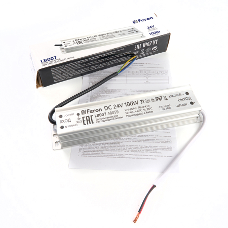 Трансформатор электронный для светодиодной ленты 100W 24V (драйвер), LB007 48059