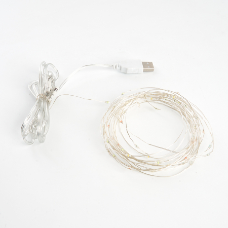 Гирлянда линейная Feron CL575 Роса, статичная, 5м USB 5000K , прозрачный шнур 48184