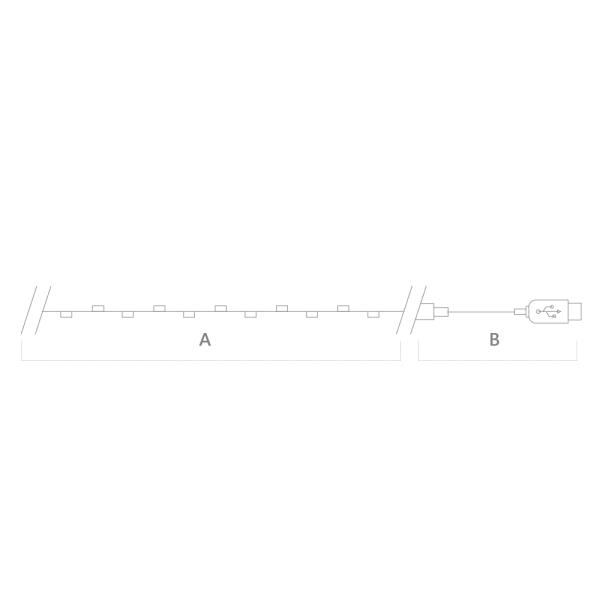 Гирлянда линейная Feron CL576 Роса, статичная, 10м USB 5000K , прозрачный шнур 48187