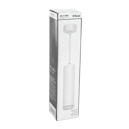 Светильник потолочный Feron ML1708 на подвесе  MR16 35W 230V, белый 55*200 48081