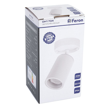 Светильник садово-парковый Feron DH1704, на стену, GU10 230V, белый (на стену) 48323