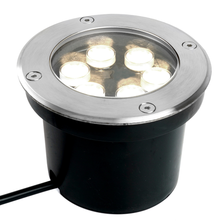 Светодиодный светильник тротуарный (грунтовый) Feron SP2802 6LED, 4000К,6W,AC12-24V, D120*H90mm,вн.диаметр:90m 48346