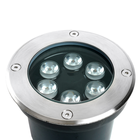 Светодиодный светильник тротуарный (грунтовый) Feron SP2802 6LED, 4000К,6W,AC12-24V, D120*H90mm,вн.диаметр:90m 48346