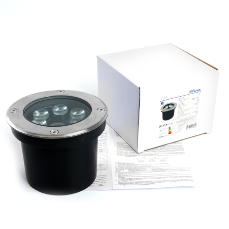 Светодиодный светильник тротуарный (грунтовый) Feron SP2802 6LED, 4000К,6W,AC12-24V, D120*H90mm,вн.диаметр:90m 48346