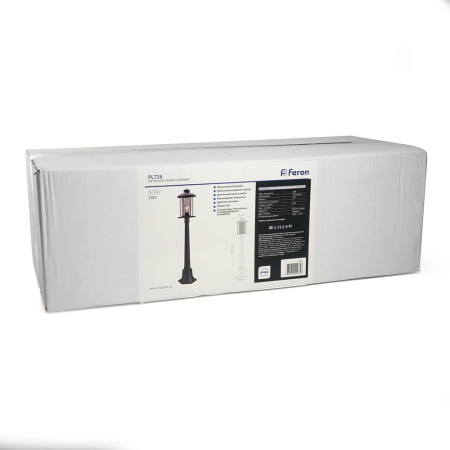 Светильник садово-парковый Feron PL726  столб 60W E27 230V, черный 48391