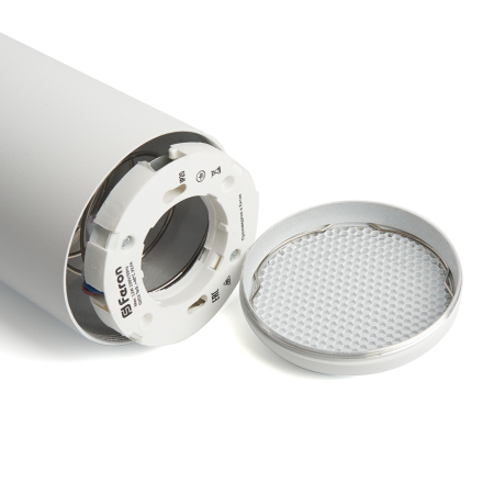 Светильник потолочный Feron HL3658 Barrel ECHO levitation  12W, 230V, GX53, белый, с антибликовой сеточкой, на подвесе 1,7 м 48402