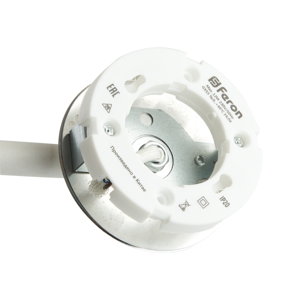 Светильник под лампу настольный Feron DE365 ECHO 12W, 230V, GX53, белый, с  антибликовой сеточкой 48405