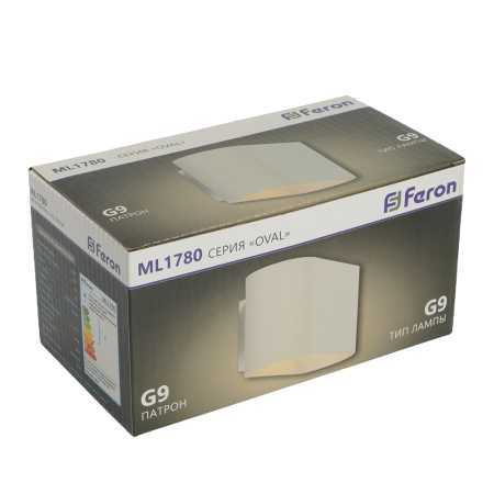 Светильник настенный Feron ML1780 Oval MR16 35W, 230V, G9,15W, белый IP20 48436