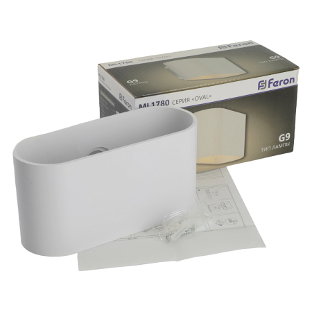 Светильник настенный Feron ML1780 Oval MR16 35W, 230V, G9,15W, белый IP20 48436
