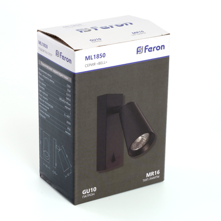 Светильник Feron ML1850  BELL 35W, 230V, GU10, чёрный 48418